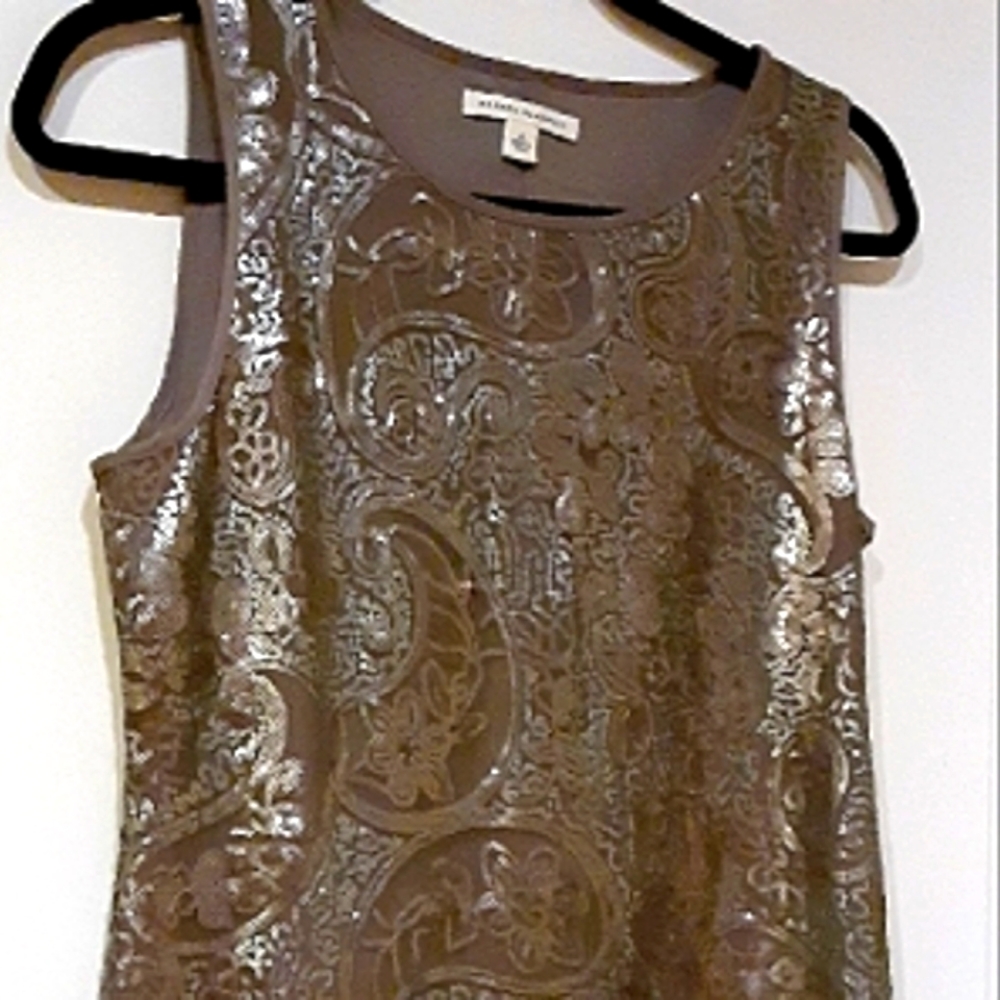 Mauve sheer/small sequin shirt